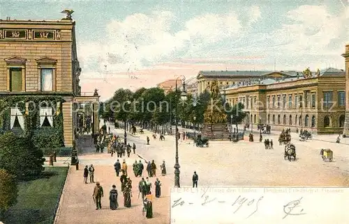 AK / Ansichtskarte Berlin Unter den Linden Denkmal Friedrich der Grosse Reiterstandbild Litho Berlin