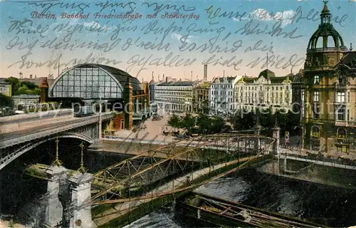 AK / Ansichtskarte Berlin Bahnhof Friedrichstrasse mit Schluetersteg Berlin