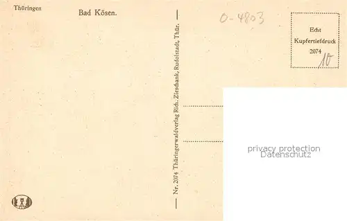 AK / Ansichtskarte Bad_Koesen Stadtpanorama Blick ueber die Saale Kupfertiefdruck Bad_Koesen