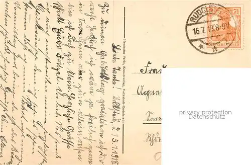 AK / Ansichtskarte Rudolstadt Durchblick von der Justinenhoehe auf Stadt und Schloss Rudolstadt