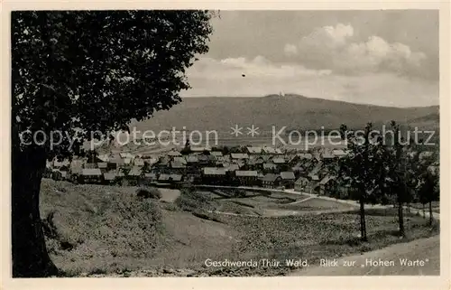 AK / Ansichtskarte Geschwenda Panorama Blick zur Hohen Warte Geschwenda