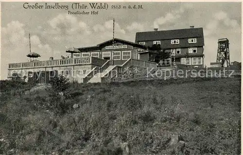 AK / Ansichtskarte Grosser_Inselsberg Bergrestaurant Preussischer Hof Aussichtsturm Grosser Inselsberg