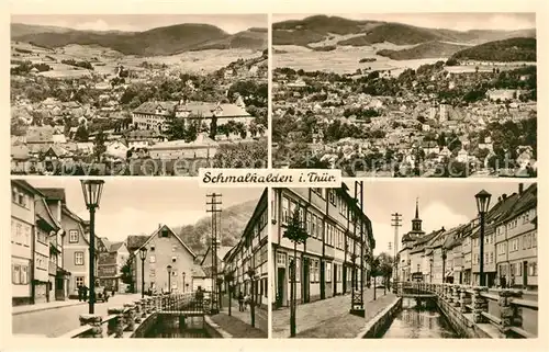 AK / Ansichtskarte Schmalkalden Stadtpanorama Innenstadt Altstadt Partie am Kanal Schmalkalden