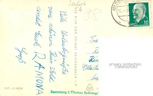 AK / Ansichtskarte Hildburghausen Rathaus Marx Engels Platz Friedenspark Schwimmbad Freibad Panorama Hildburghausen