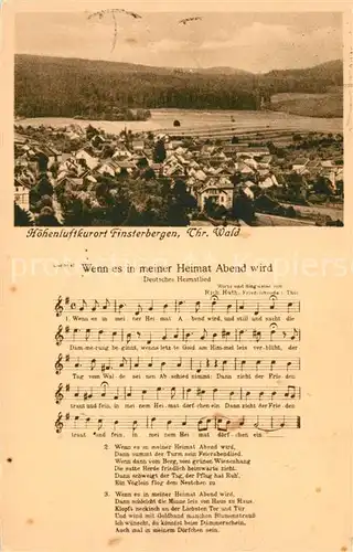 AK / Ansichtskarte Finsterbergen Panorama Hoehenluftkurort Heimatlied Wenn es in meiner Heimat Abend wird Noten Finsterbergen