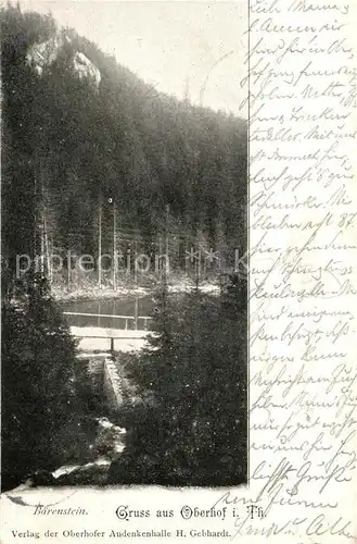 AK / Ansichtskarte Oberhof_Thueringen Baerenstein Oberhof Thueringen
