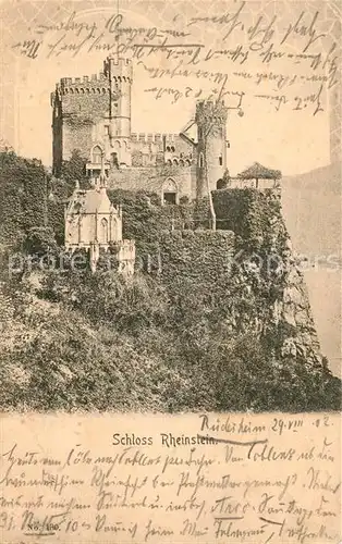 AK / Ansichtskarte Ruedesheim_Rhein Schloss Rheinstein Ruedesheim Rhein