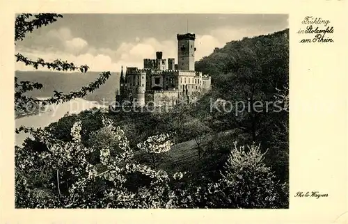 AK / Ansichtskarte Koblenz_Rhein Fruehling am Schloss Stolzenfels Koblenz_Rhein