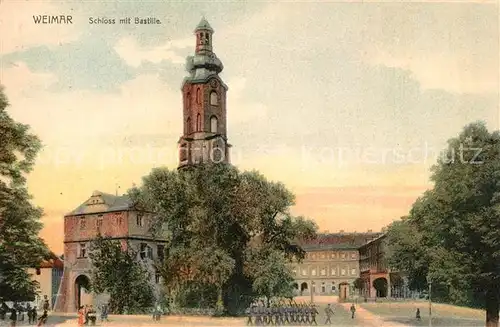 AK / Ansichtskarte Weimar_Thueringen Schloss mit Bastille Weimar Thueringen