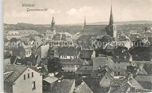 AK / Ansichtskarte Weimar_Thueringen Stadtpanorama mit Kirchen Weimar Thueringen