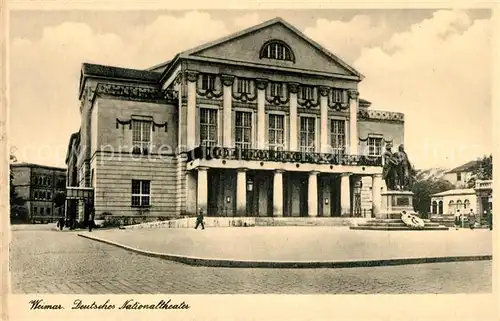 AK / Ansichtskarte Weimar_Thueringen Deutsches Nationaltheater Denkmal Weimar Thueringen