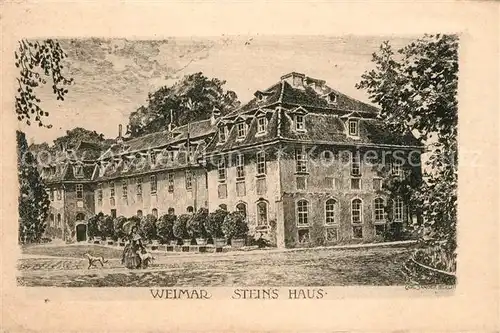 AK / Ansichtskarte Weimar_Thueringen Haus der Frau von Stein Kuenstlerkarte Weimar Thueringen
