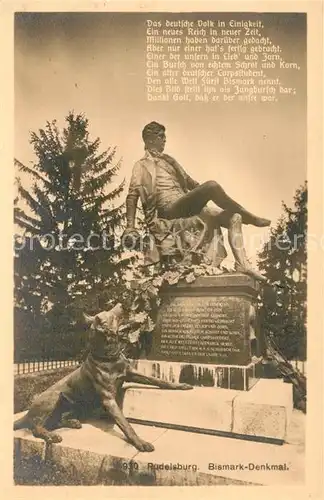 AK / Ansichtskarte Bad_Koesen Rudelsburg Bismarck Denkmal Hund Bad_Koesen