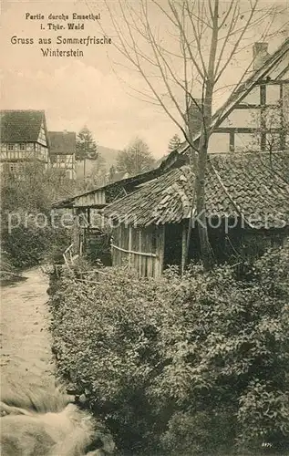 AK / Ansichtskarte Winterstein_Emsetal Partie durchs Emsetal Altes Haus am Bachlauf Winterstein_Emsetal