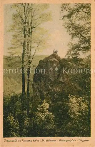 AK / Ansichtskarte Frauenwald_Thueringen Landschaftspanorama am Rennsteig Tillyfelsen Frauenwald Thueringen
