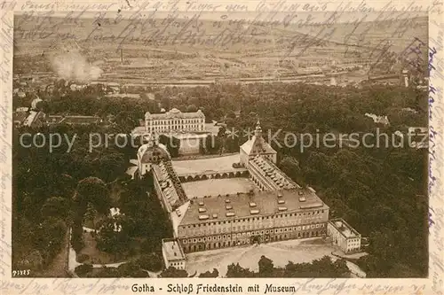 AK / Ansichtskarte Gotha_Thueringen Schloss Friedenstein mit Museum Fliegeraufnahme Gotha Thueringen