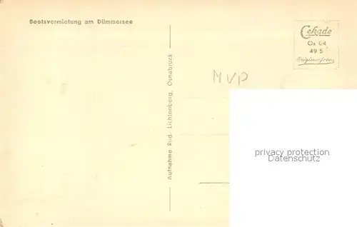 AK / Ansichtskarte Duemmersee_Mecklenburg Vorpommern Bootsvermietung Duemmersee