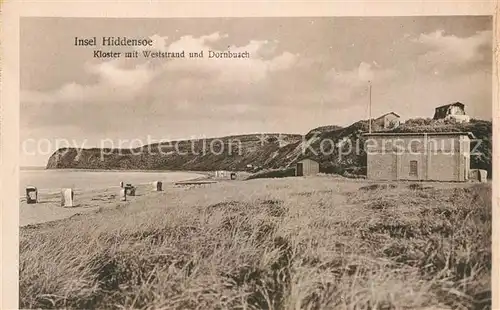 AK / Ansichtskarte Insel_Hiddensee Kloster mit Weststrand und Dornbusch Insel Hiddensee