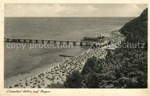 AK / Ansichtskarte Sellin_Ruegen Strand Seebruecke Sellin Ruegen