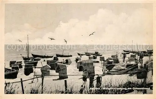 AK / Ansichtskarte Ahlbeck_Ostseebad Morgen am Ostseestrand Ahlbeck_Ostseebad