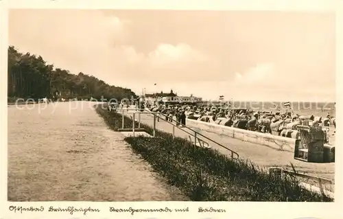 AK / Ansichtskarte Brunshaupten_Ostseebad Strandpromenade mit Baedern Brunshaupten_Ostseebad