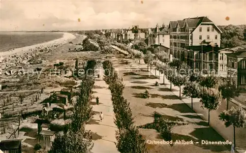 AK / Ansichtskarte Ahlbeck_Ostseebad Duenenstrasse Strand Ahlbeck_Ostseebad