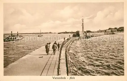 AK / Ansichtskarte Warnemuende_Ostseebad Mole Warnemuende_Ostseebad
