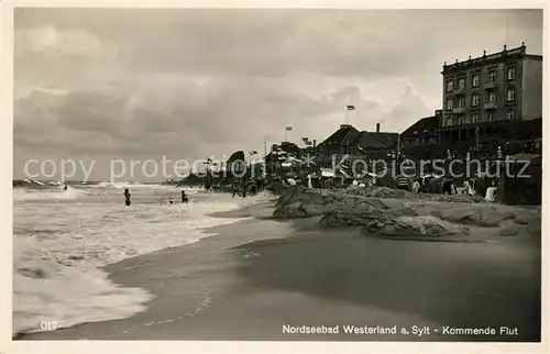 AK / Ansichtskarte Westerland_Sylt Kommende Flut Westerland_Sylt