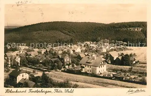 AK / Ansichtskarte Finsterbergen Blick von der Kurhausterrasse mit Hainfelsen und Landhaus Hartung Finsterbergen