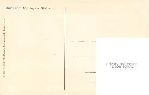 AK / Ansichtskarte Woebbelin Koernergrab Grabstein Woebbelin