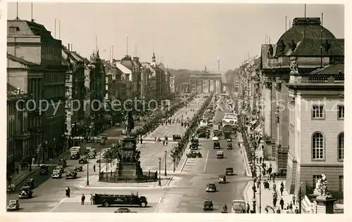 AK / Ansichtskarte Berlin Unter den Linden Denkmal Brandenburger Tor Berlin