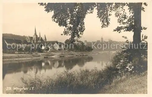 AK / Ansichtskarte Bad_Wimpfen Uferpartie am Neckar Blick zum Kloster Bad_Wimpfen