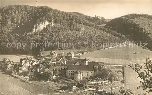 AK / Ansichtskarte Beuron_Donautal Blick ins Tal mit Kloster Schwaebische Alb Beuron Donautal