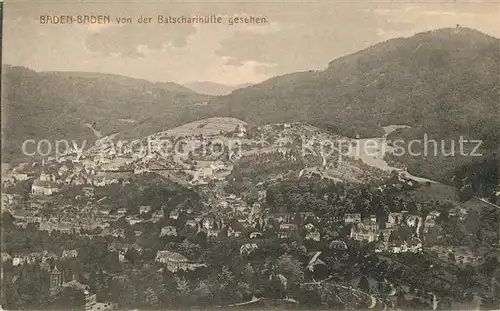AK / Ansichtskarte Baden Baden Panorama Blick von der Batscharihuette Baden Baden