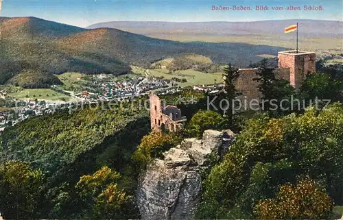 AK / Ansichtskarte Baden Baden Panorama Blick vom alten Schloss Baden Baden