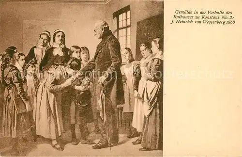 AK / Ansichtskarte Konstanz_Bodensee Gemaelde in der Vorhalle des Rathauses No 3 J. Heinrich von Wessenberg 1860 Kuenstlerkarte Konstanz_Bodensee