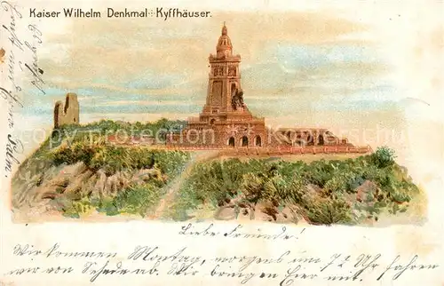 AK / Ansichtskarte Kyffhaeuser Kaiser Wilhelm Denkmal Litho Kyffhaeuser