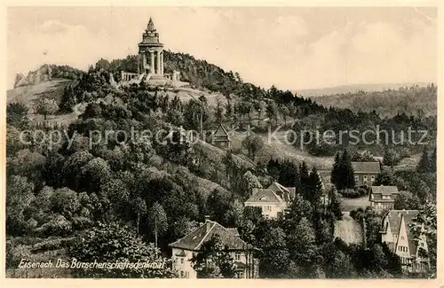 AK / Ansichtskarte Eisenach_Thueringen Teilansicht mit Burschenschaftsdenkmal Eisenach Thueringen