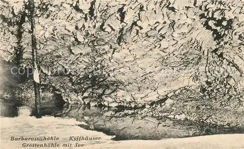 AK / Ansichtskarte Rottleben Barbarossahoehle Grottenhoehle mit See Rottleben