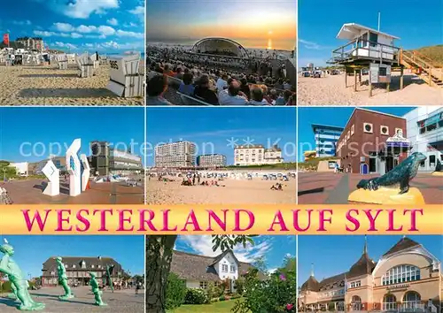 AK / Ansichtskarte Westerland_Sylt Skulpturen Strand Freilichtbuehne Westerland_Sylt