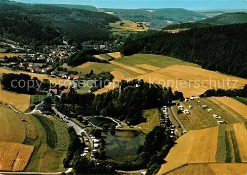 AK / Ansichtskarte Wallenstein Fliegeraufnahme Camping Kurgebiet Wallenstein