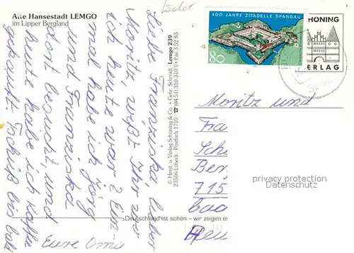 AK / Ansichtskarte Lemgo Lipper Bergland Hansestadt Lemgo