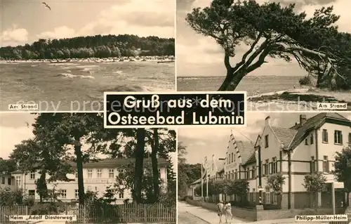 AK / Ansichtskarte Lubmin_Ostseebad Strand Heim Adolf Diesterweg Philipp Mueller Heim Lubmin_Ostseebad