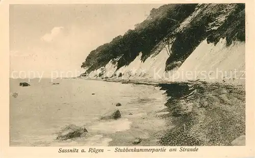 AK / Ansichtskarte Stubbenkammer_Ruegen Strand Steilkueste Kreidefelsen Stubbenkammer Ruegen