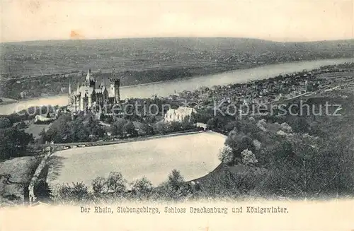 AK / Ansichtskarte Koenigswinter Panorama Schloss Drachenburg Rhein Siebengebirge Koenigswinter