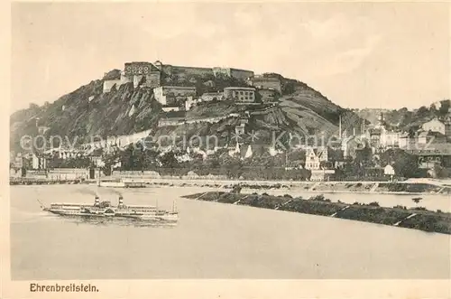 AK / Ansichtskarte Ehrenbreitstein Festung Ansicht vom Rhein aus Ehrenbreitstein