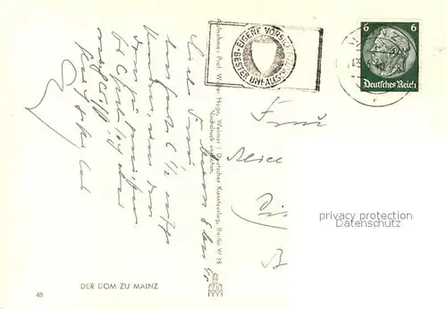 AK / Ansichtskarte Mainz_Rhein Stadtbild mit Dom Mainz Rhein