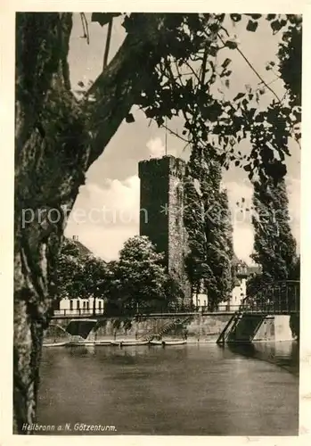 AK / Ansichtskarte Heilbronn_Neckar Partie am Goetzenturm Heilbronn Neckar