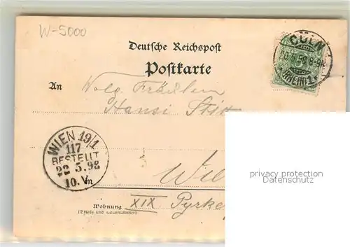 AK / Ansichtskarte Coeln_Rhein Panorama von Deutz aus Schiffbruecke Anleger Deutsche Reichspost Coeln_Rhein