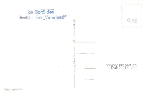 AK / Ansichtskarte Loreley_Lorelei Blick ueber den Rhein mit Dampfer Vaterland Felsen Loreley_Lorelei